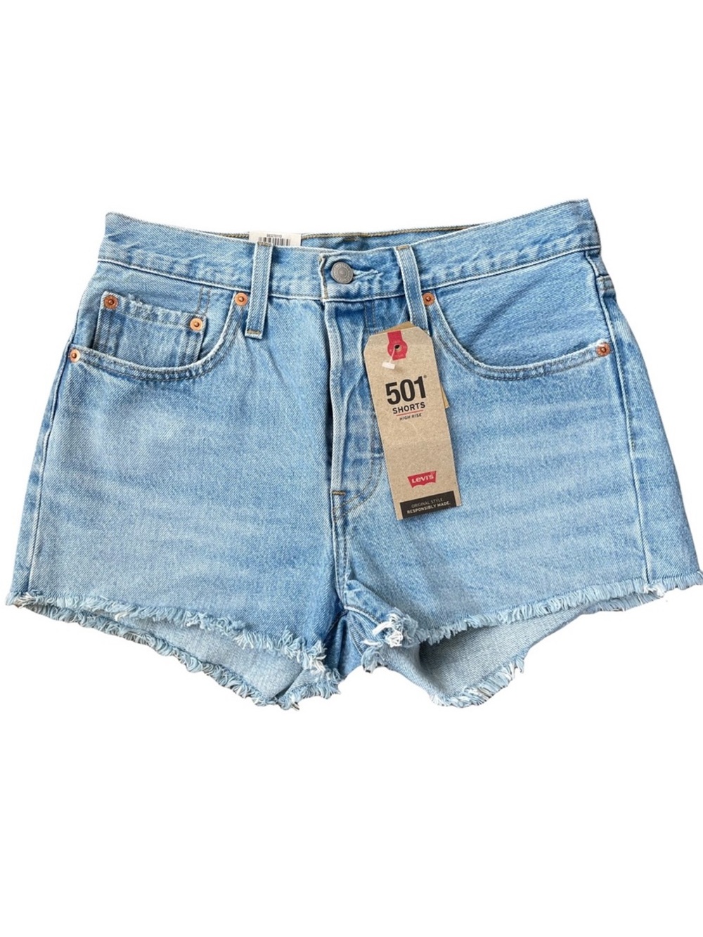 Levi's 501 High Rise Womens Original Style Cut Off Denim Jean Shorts